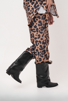 Texana negra larga lisa