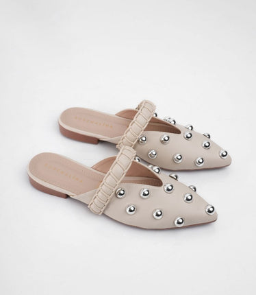 Bailarinas beige x taches plata