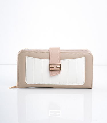 Billetera grande café con blanco