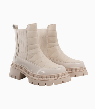 Botín crema textura acolchada