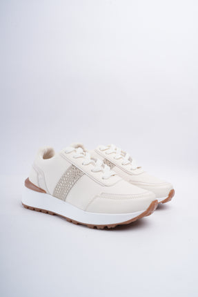 Tenis beige x café brillos