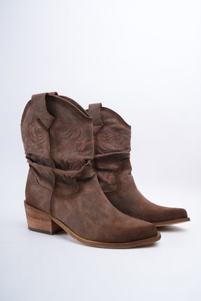 Texanas café cortas bordadas