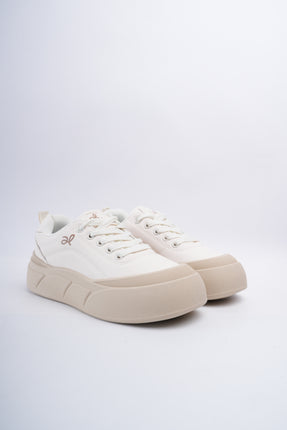 Tenis crema punta redonda