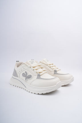 Tenis blancos x diseño gris