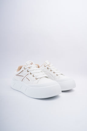 Tenis crema x líneas beige