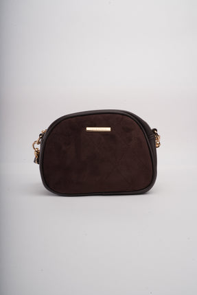 Bolso café acolchado x grabado