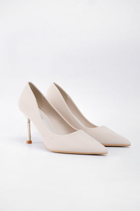 Tacón beige aplique mariposa