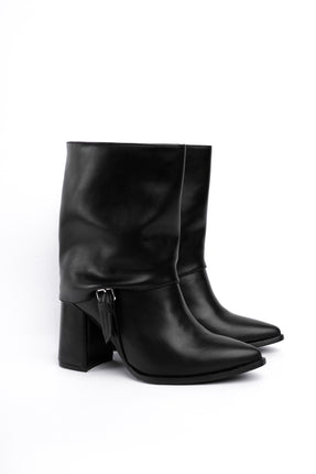 Botines negros elegantes x hebilla
