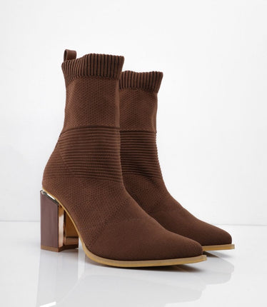 Botín miel tacón tipo media