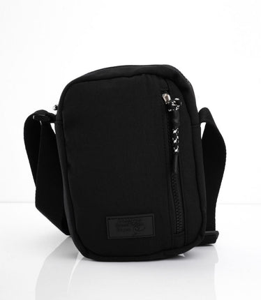 Bolso pequeño negro con cremallera frontal