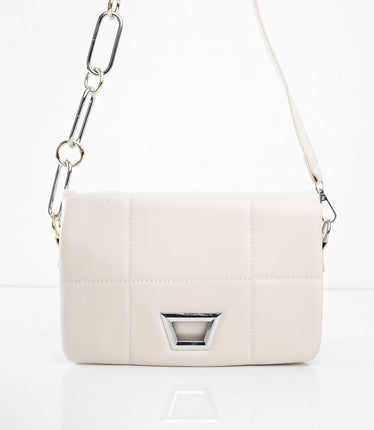Bolso beige con diseño y correa