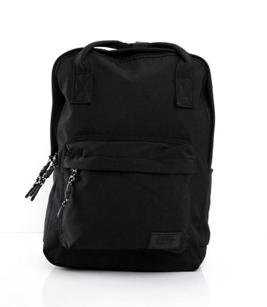 Morral negro grande con bolsillos y correa