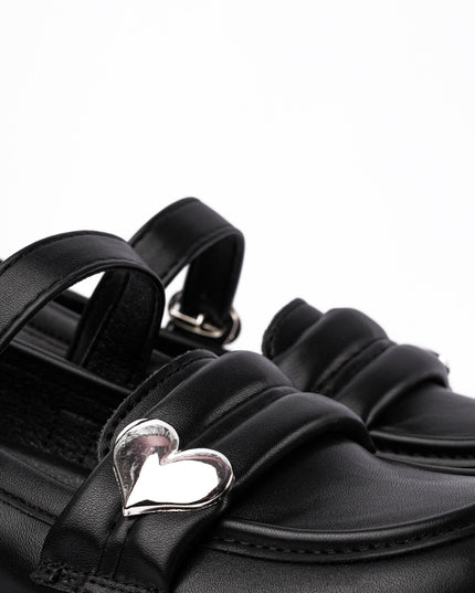 Mocasines negros x correa corazón