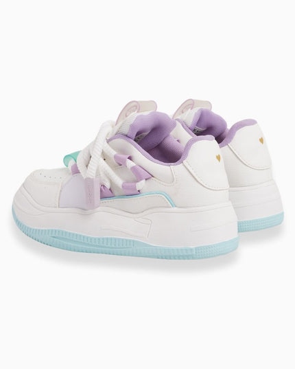 tenis crema urbano multicolor