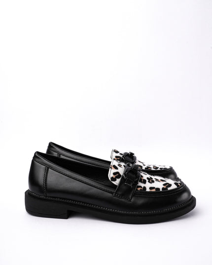 Mocasines negros x animal print