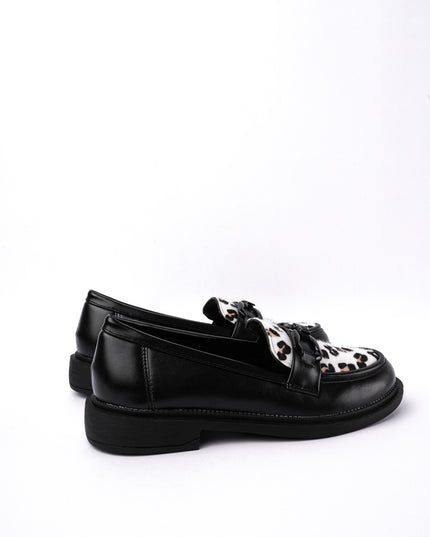Mocasines negros x animal print