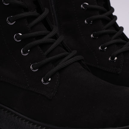 Botas combat negras con cordones y cremallera lateral