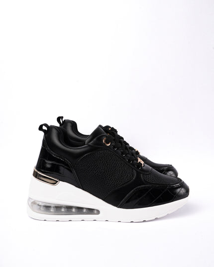 Tenis negros altos x cámara de aire