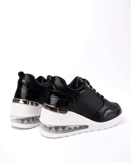 Tenis negros altos x cámara de aire