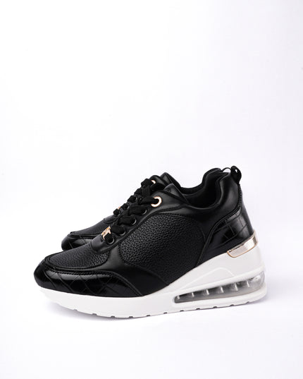 Tenis negros altos x cámara de aire