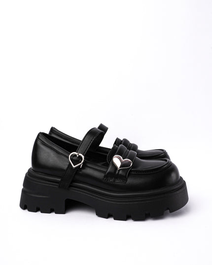 Mocasines negros x correa corazón