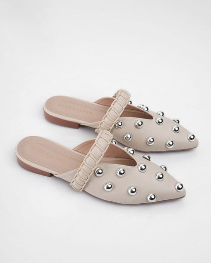Bailarinas beige x taches plata