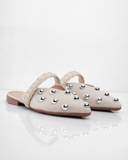 Bailarinas beige x taches plata