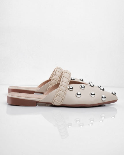 Bailarinas beige x taches plata