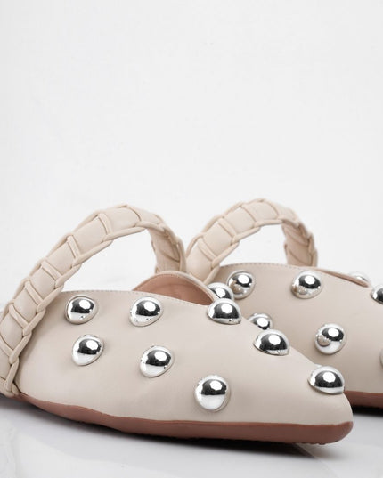 Bailarinas beige x taches plata