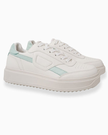 Tenis blancos x azul básicos