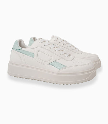 Tenis blancos x azul básicos