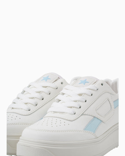 Tenis blancos x azul básicos