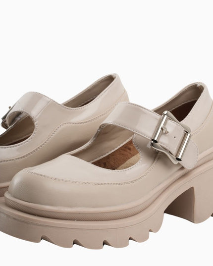 Mocasines de correa beige