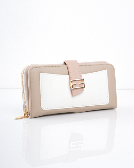 Billetera grande café con blanco