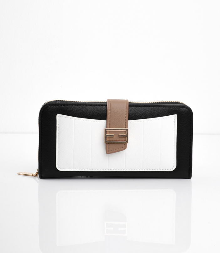 Billetera grande negro con blanco