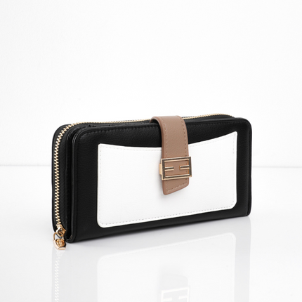 Billetera grande negro con blanco
