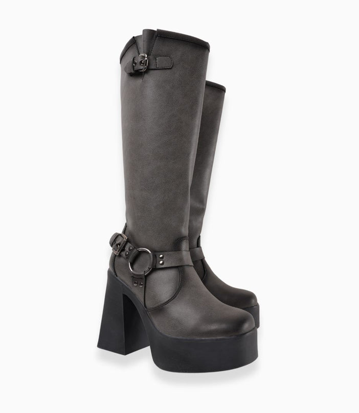 Bota larga tipo bratz gris