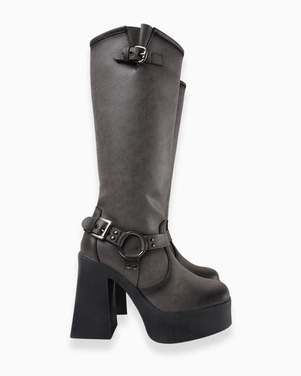 Bota larga tipo bratz gris
