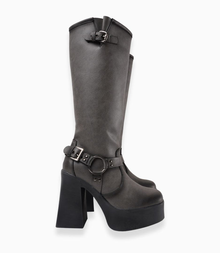 Bota larga tipo bratz gris