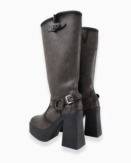 Bota larga tipo bratz gris
