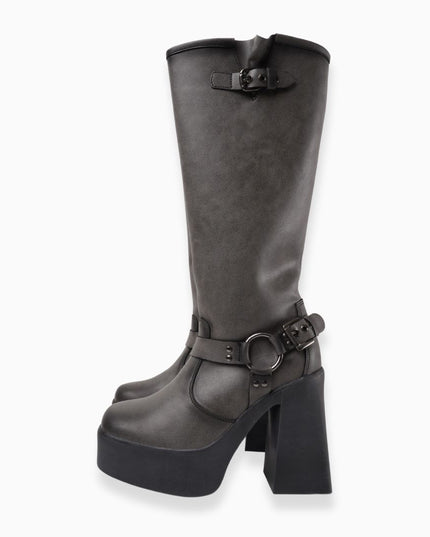 Bota larga tipo bratz gris