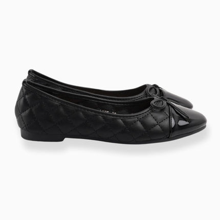 Baletas negras con lazo