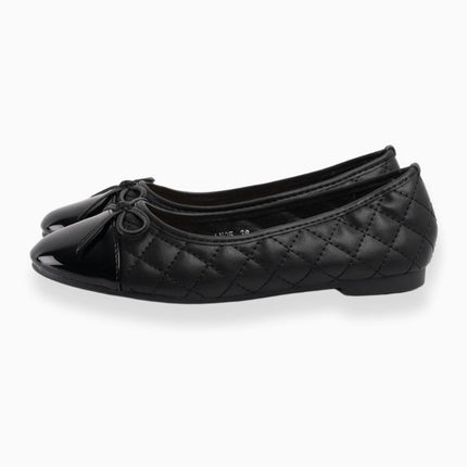 Baletas negras con lazo