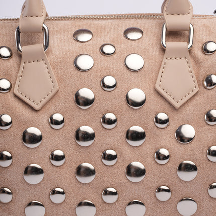Bolso baúl gamuza beige
