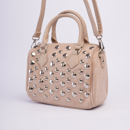 Bolso baúl gamuza beige