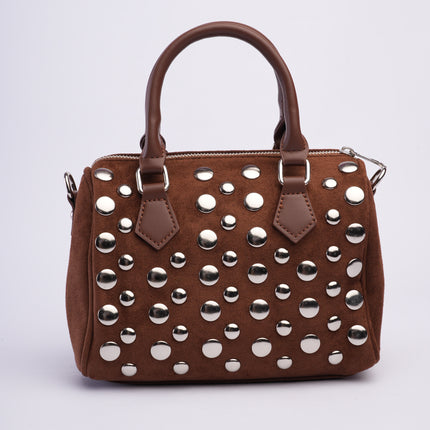 Bolso baúl gamuza café