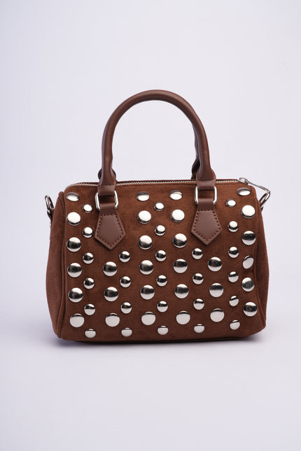 Bolso baúl gamuza café