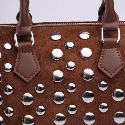 Bolso baúl gamuza café