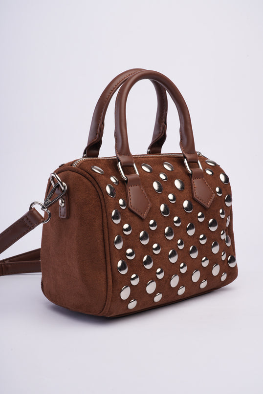 Bolso baúl gamuza café