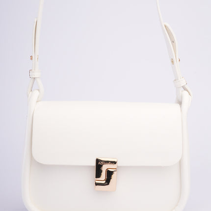 Bolso blanco mediano con correa
